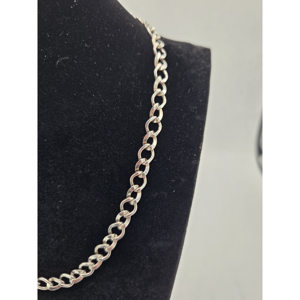 Lot Of 2 Stamped Sterling Silver Chains Link And Figaro Both 18" - Picture 9 of 15
